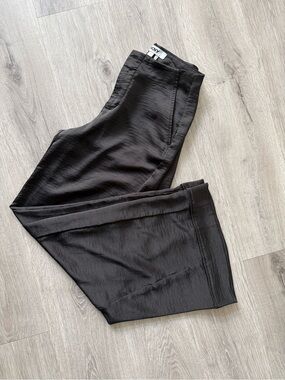 DKNY Satin-Look Wide-Leg Pants in Black